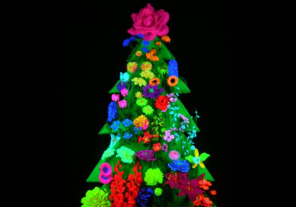 Black Light Floral Tree